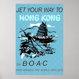 Póster Poster de viajes de época para Hong Kong