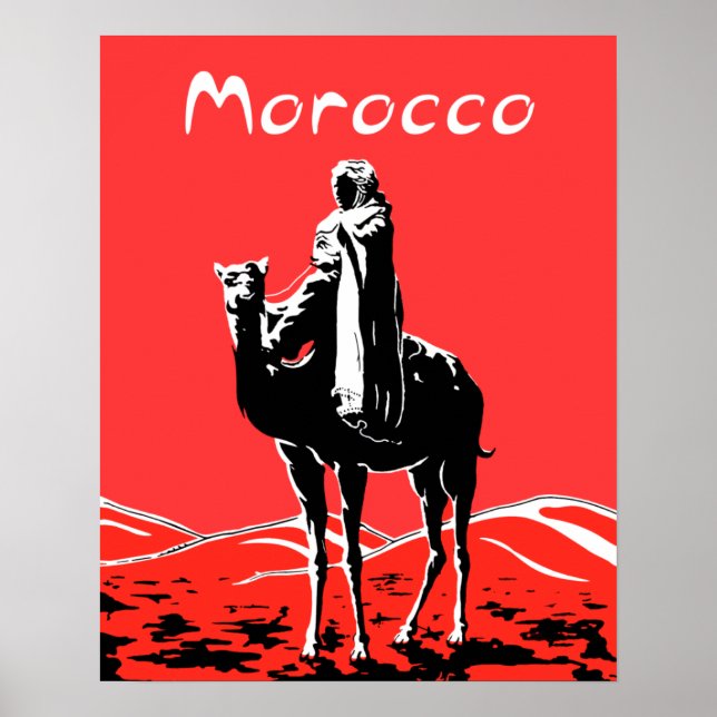 Póster Poster de viajes de época para Marruecos (Frente)