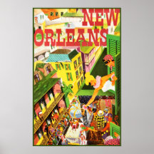 Poster de viajes de época para Nueva Orleans