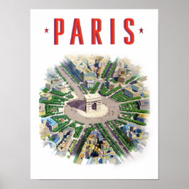 Póster Poster de viajes de época para París
