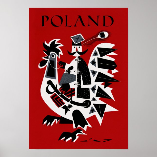 Póster Poster de viajes de época para Polonia (Frente)