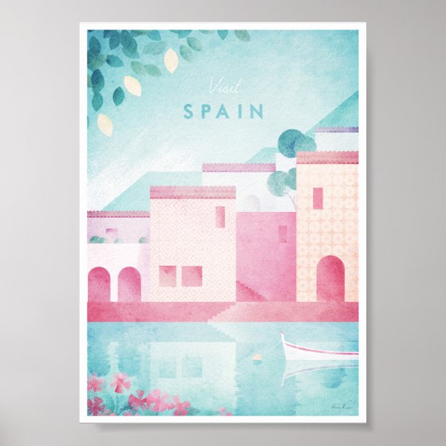 Póster Poster de Viajes de España Vintage (Frente)