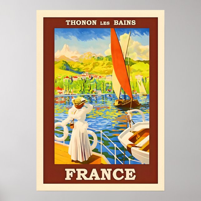 Póster Poster de Viajes de France Vintage (Frente)