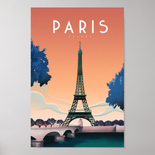 Póster Poster de viajes de Francia