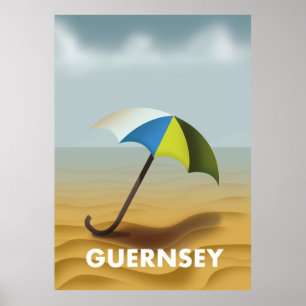 Póster Poster de viajes de Guernsey vintage