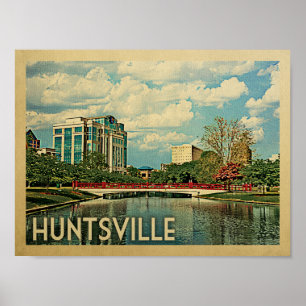 Póster Poster de Viajes de Huntsville Vintage