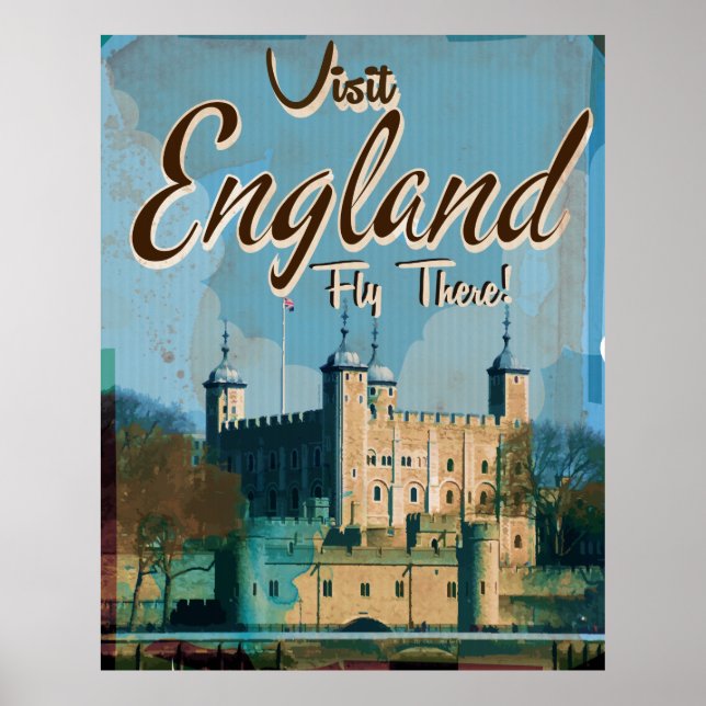 Póster Poster de viajes de Inglaterra Vintage (Frente)