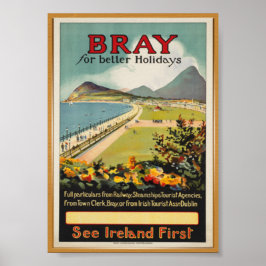 Póster Poster de viajes de Irlanda Bray Wicklow Vintage