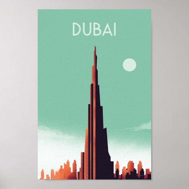 Póster Poster de viajes de la cosecha de Dubái (Frente)