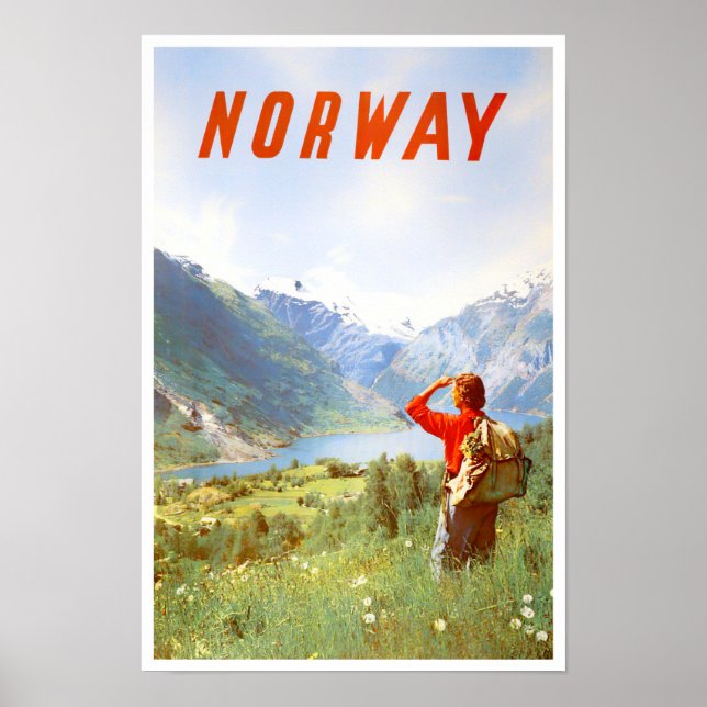 Póster Poster de viajes de la cosecha de Noruega (Frente)