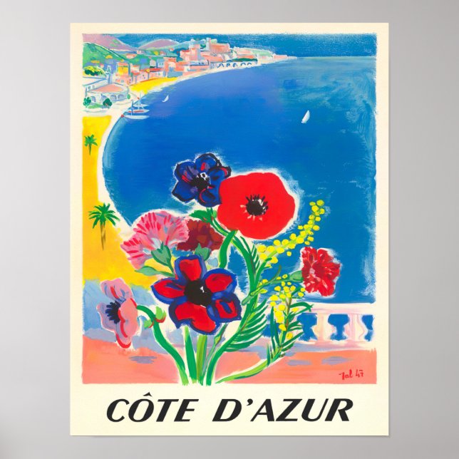 Póster Poster de viajes de la Costa Azul (Frente)