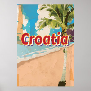 Póster Poster de viajes de la época de Croacia