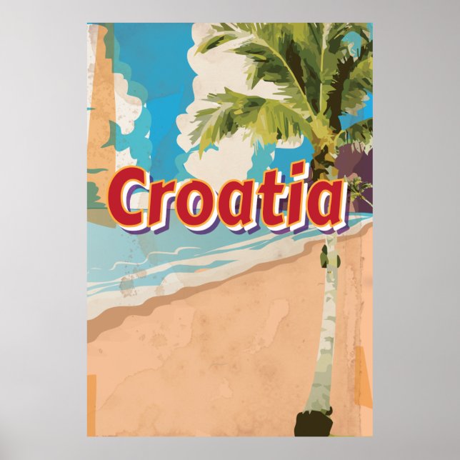 Póster Poster de viajes de la época de Croacia (Frente)