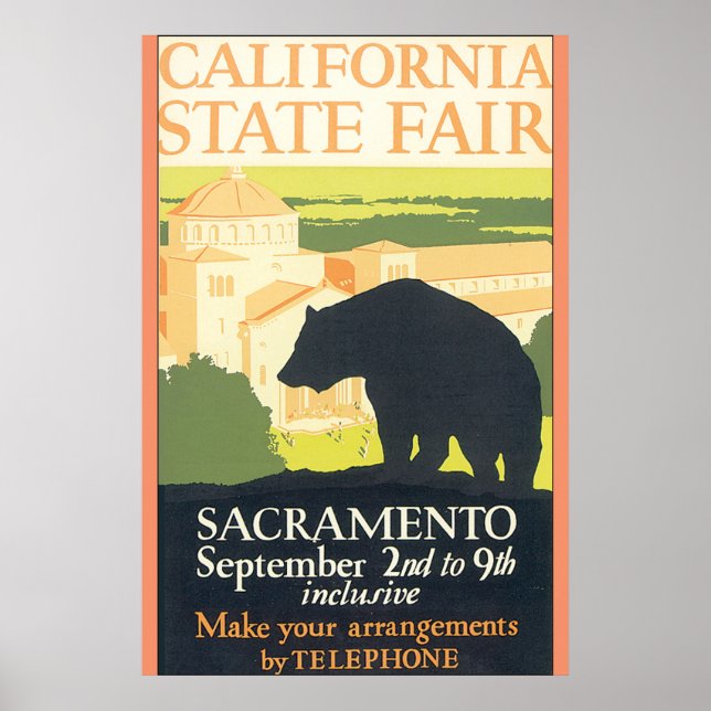 Póster Poster de Viajes de la Feria Estatal de California (Frente)