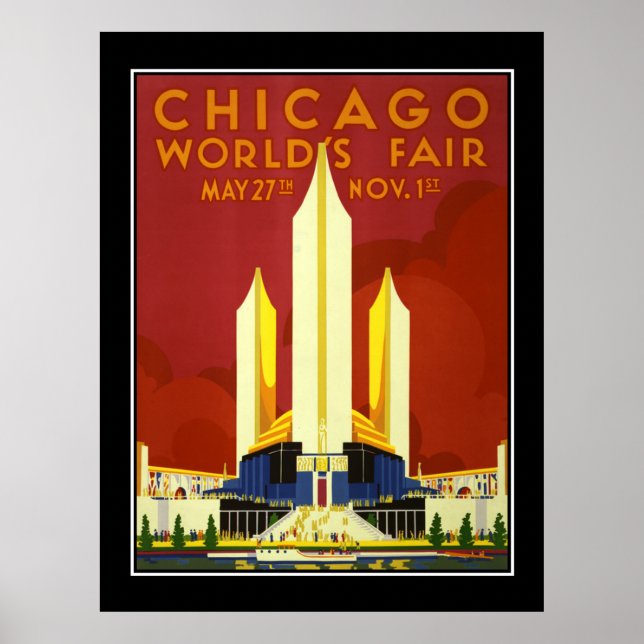 Póster Poster de Viajes de la Feria Mundial de Chicago (Frente)