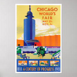 Póster poster de viajes de la Feria Mundial de Chicago de