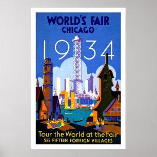 Póster poster de Viajes de la Feria Mundial de Chicago de