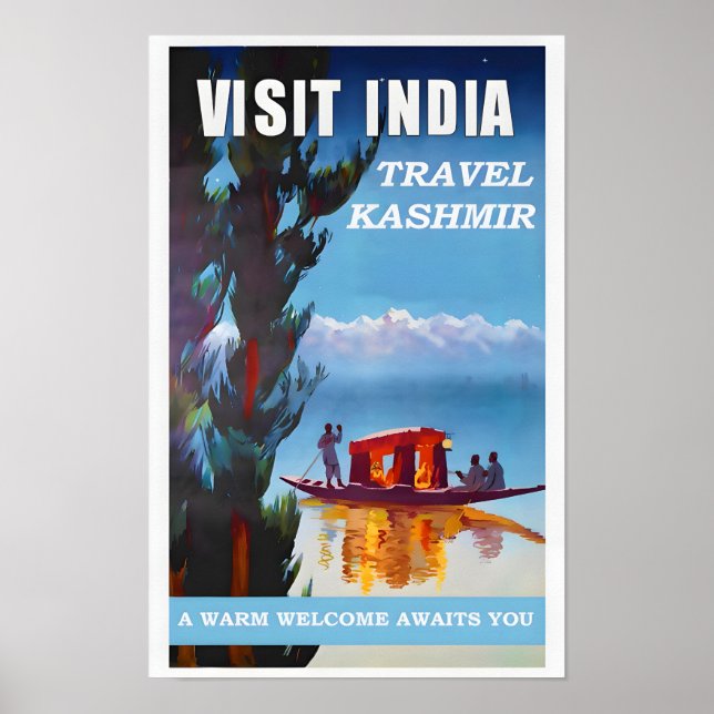 Póster Poster de Viajes de la India-Cachemira (Frente)
