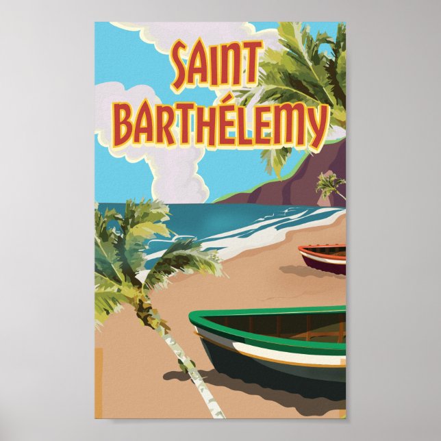 Póster Poster de Viajes de la Isla de San Bartolomé (Frente)