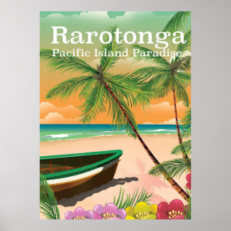 Póster Poster de viajes de la isla del pacífico