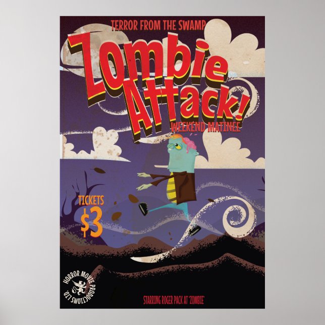 Póster Poster de Viajes de la película zombie (Frente)