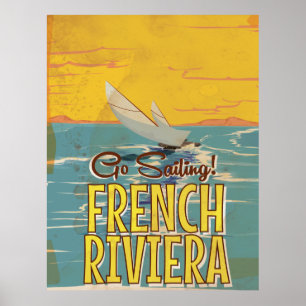 Póster Poster de viajes de la Riviera Francesa