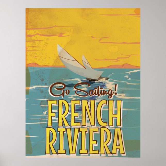 Póster Poster de viajes de la Riviera Francesa (Frente)