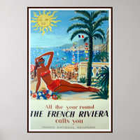 Poster de Viajes de la Riviera Francesa