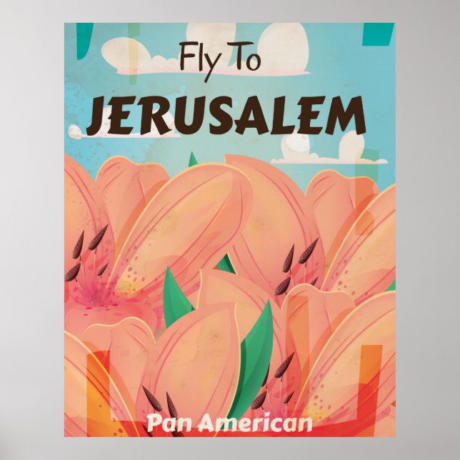 Póster Poster de viajes de la vieja ciudad de Jerusalén (Frente)