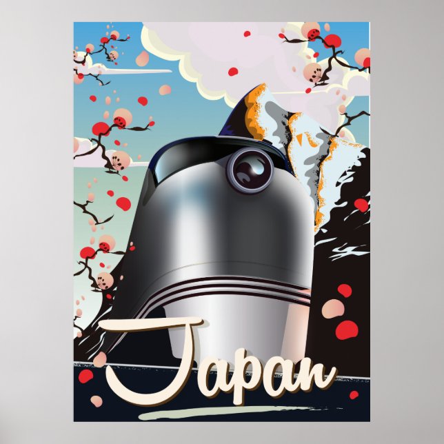 Póster Poster de viajes de la vieja usanza de Japón. (Frente)