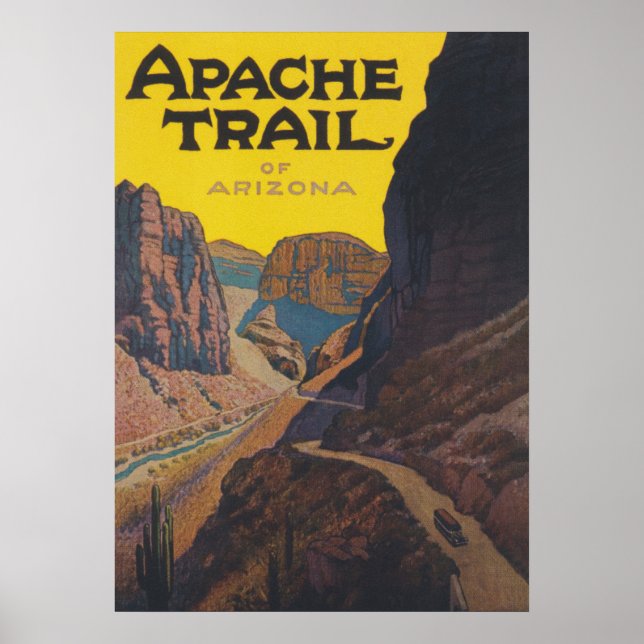 Póster Poster de Viajes de la Viñeta Apache en Arizona (Frente)