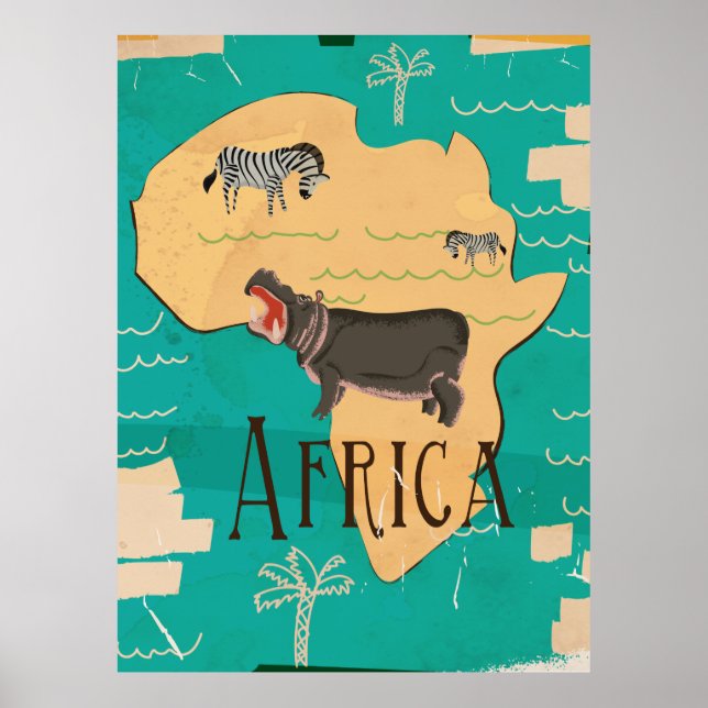 Póster Poster de Viajes de la Viñeta de África (Frente)