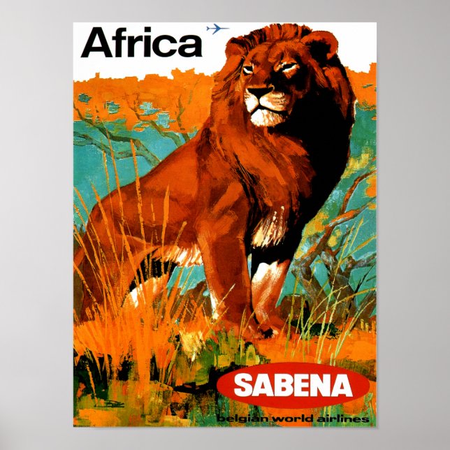 Póster Poster de Viajes de la Viñeta de África (Frente)