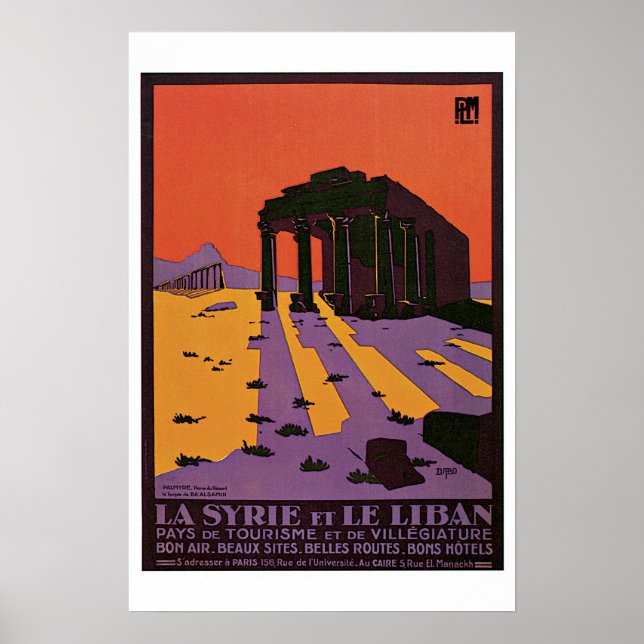 Póster Poster de Viajes de la Viñeta del Turismo (Frente)