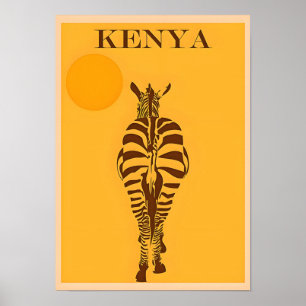 Póster Poster de Viajes de la Vintage de Kenia