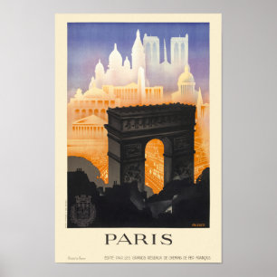 Póster Poster de Viajes de la Vintage de París 1935