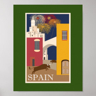 Póster Poster de Viajes de la Vintage España Pintura de F