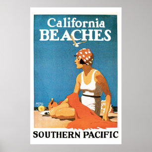 Póster Poster de Viajes de las Playas de California
