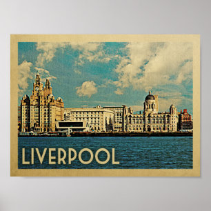 Póster Poster de Viajes de Liverpool Vintage
