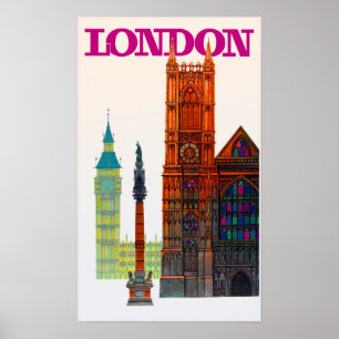 Póster Poster de viajes de London Vintage