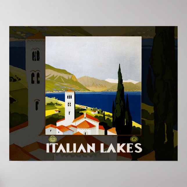 Póster Poster de Viajes de los Lagos de Italia (Frente)