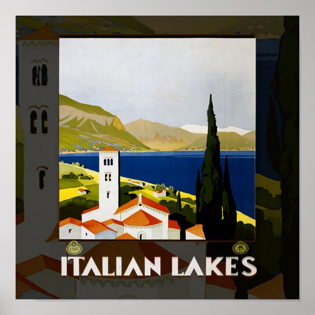 Póster Poster de Viajes de los Lagos de Italia (Frente)