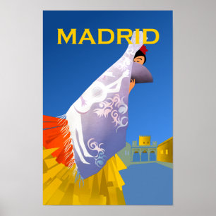Póster Poster de viajes de Madrid.