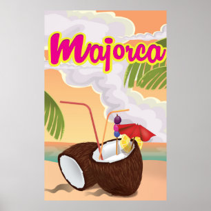 Póster poster de viajes de mallorca vintage.