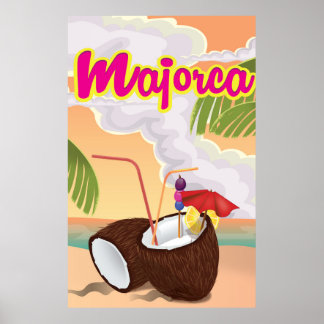 Póster poster de viajes de mallorca vintage.