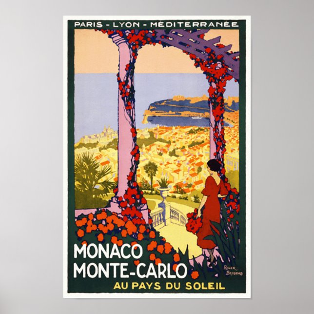 PÓSTER POSTER DE VIAJES DE MONACO MONTE-CARLO (Frente)