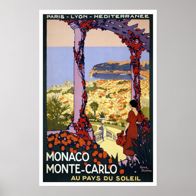 Póster Poster de Viajes de Mónaco Montecarlo (Frente)