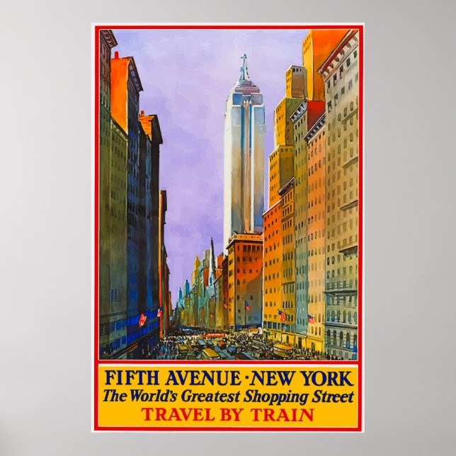 Póster Poster de Viajes de Nueva York (Frente)