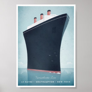 Póster Poster de Viajes de Ocean Liner Vintage