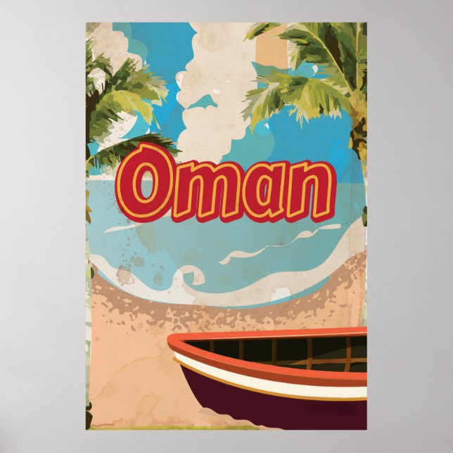 Póster Poster de Viajes de Omán Vintage (Frente)